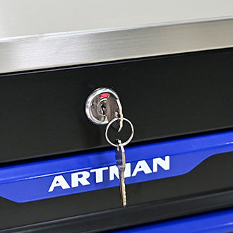 7 Drawers Multifunctional Tool Cart With Wheels Black Blue Black Blue Steel