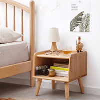 Pure Solid Wood Bedside Cabinet Modern Simple Nightstands European Beech Bedside Cabinet Nordic Bedroom Solid Beech Storage Cabinet 0.4M Natural Nature Bedroom Beech Wood Solid Wood