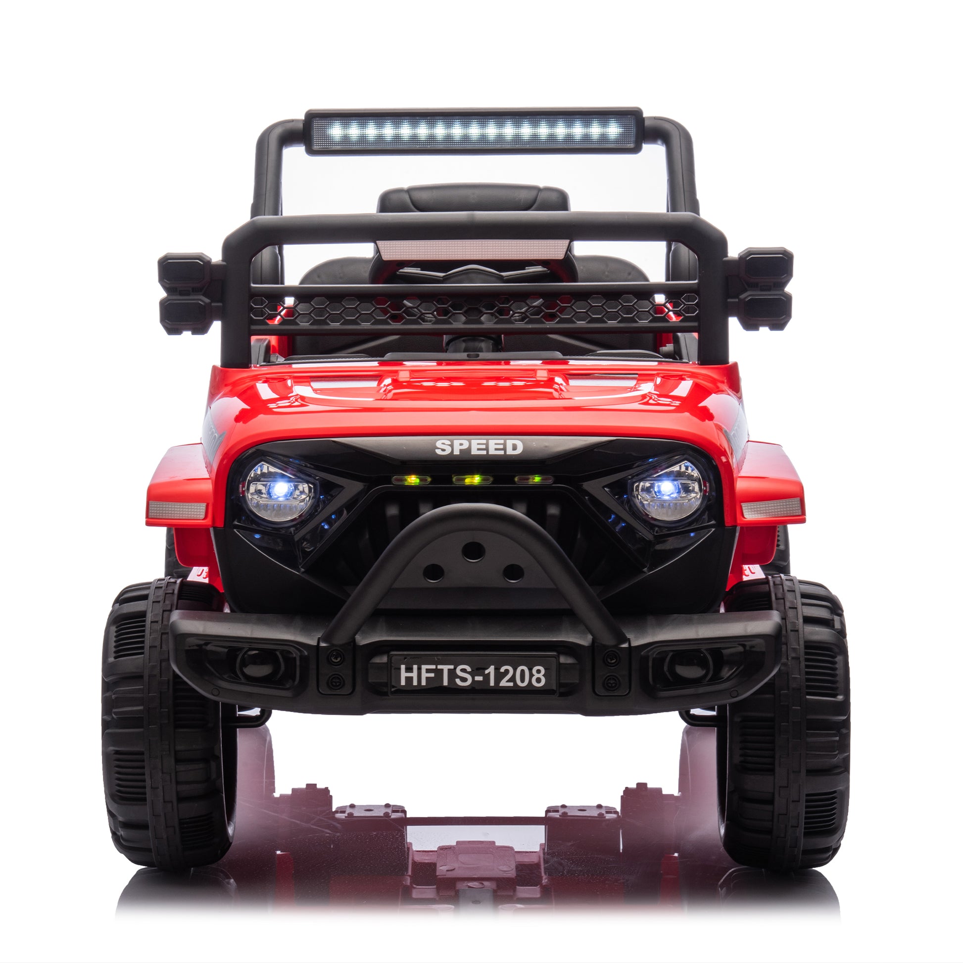 12V Kids Ride On Electric Truck Car W Parents Control,2Wd,Four Wheel Suspension,Early Education Function,Adjustable Volume,Usb,Mp3,Bluetooth,Microphone Jack,Power Display,Led Lights For Kids Aged 3. Red Polypropylene