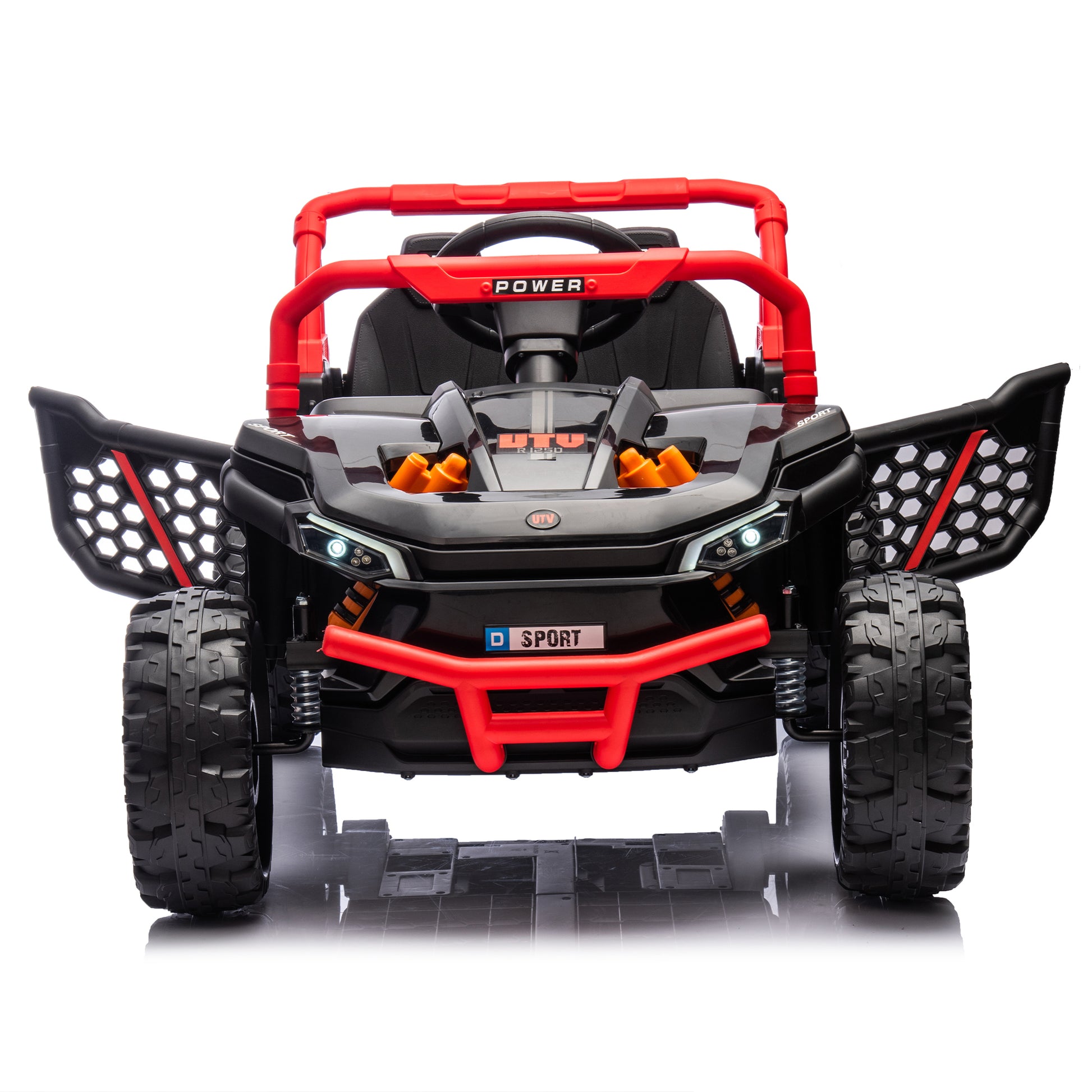 24V Kids Ride On Utv,Electric Toy For Kids W Parents Remote Control,Four Wheel Suspension,Low Start,Adjustable Speed,Multimedia Player,Early Education,Bluetooth,Rear Storage Space For Kids Aged 3 . Red 50 99 Lbs Polypropylene