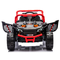 24V Kids Ride On Utv,Electric Toy For Kids W Parents Remote Control,Four Wheel Suspension,Low Start,Adjustable Speed,Multimedia Player,Early Education,Bluetooth,Rear Storage Space For Kids Aged 3 . Red 50 99 Lbs Polypropylene
