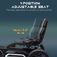 Aosom Kids Pedal Go Kart, Outdoor Ride On Toy With Adjustable Seat, Swing Axle, Handbrake, 4 Non Slip Eva Wheels For Boys And Girls Aged 3 8 Years Old, White White Iron Plastic