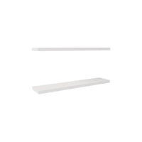 Ecco 47" Wide Floating Shelves Set Of 2, Shelves For Wall Decor For Bedroom, Bathroom Storage Shelves, Book Shelves For Living Room 2 Or Less White Horizontal Primary Living Space Open Back Modern