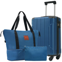 Hardshell Luggage Sets 3 Piece Carry On Suitcases With Wheels, Tsa Lock For Men Women, Blue 20In Blue Abs