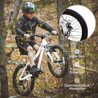 S20101 Ecarpat 20 Inch Kids Bike, Boys Girls Mountain Bike Ages 8 12, 7 Speed Teenager Children Kids' Bicycles, Front Suspension Disc U Brake, 14 Inch Height Steel Frame White Polyurethane Foam Carbon Steel