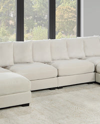 Living Room Furniture Armless Chair Beige Corduroy 1Pc Armless Chair Soft Cushion Wood Legs Beige Primary Living Space Contemporary,Modern Corduroy