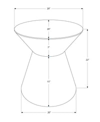 Accent Table, Drum, Side, End, Nightstand, Lamp, Living Room, Bedroom, Grey Metal, Contemporary, Modern Silver Metal