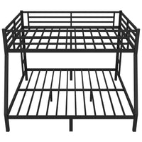 Metal Queen Over King Bunk Bed For Teens And Adults,Space Saving Noise Reduced No Box Spring Needed, Black Black Metal