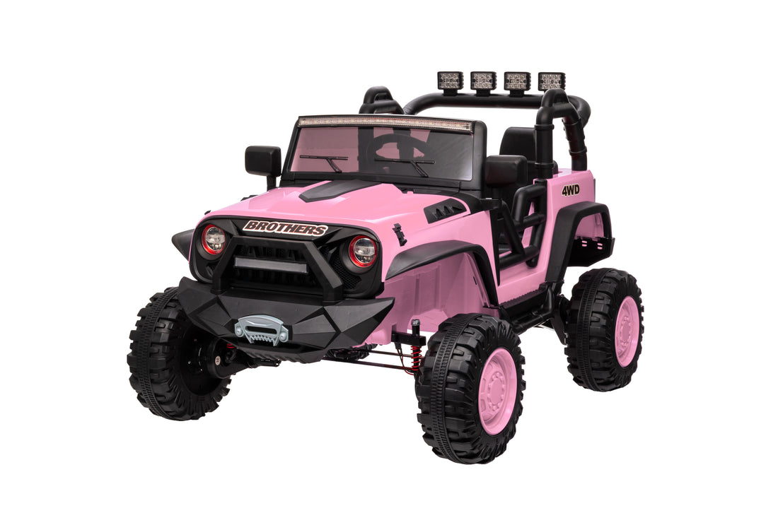 24V 9Ah Ride On Toy For Big Kids, 2 Seater Powered Ride On Truck Car With Remote,Pink Pink Abs