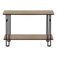 Accent Table, Console, Entryway, Narrow, Sofa, Living Room, Bedroom, Brown Laminate, Black Metal, Contemporary, Modern Taupe Metal