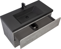 42" Bathroom Vanity Countertop Only, Single Hole Cabinet Top Matte Black, 24V12Pb42 Matte Black Quartz