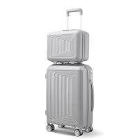 Luggage 4 Piece Sets 14 20 24 28 , Hard Shell Lightweight Tsa Lock Carry On Expandable Suitcase With Spinner Wheels Travel Set For Men Women Silver Polypropylene