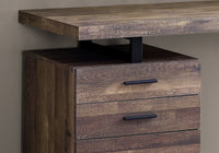 Computer Desk, Home Office, Laptop, Left, Right Set Up, Storage Drawers, 48"L, Work, Brown Laminate, Black Metal, Contemporary, Modern Brown Particle Board