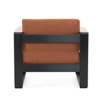 Giovanna Club Chair Orange Fabric Metal