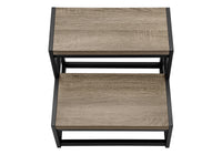 Ladder, Step Stool, Bedroom, Kitchen, Black Metal, Dark Taupe Laminate, Contemporary Taupe Mdf