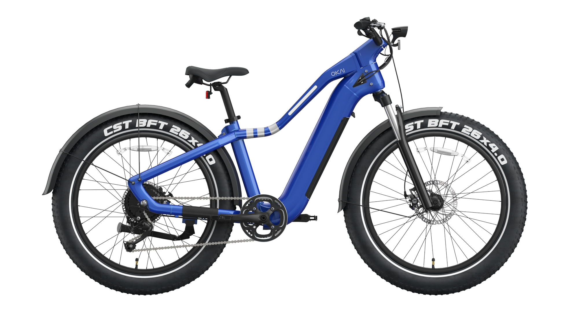 26" Step Over Electric Mountain Bike Blue Blue Aluminum