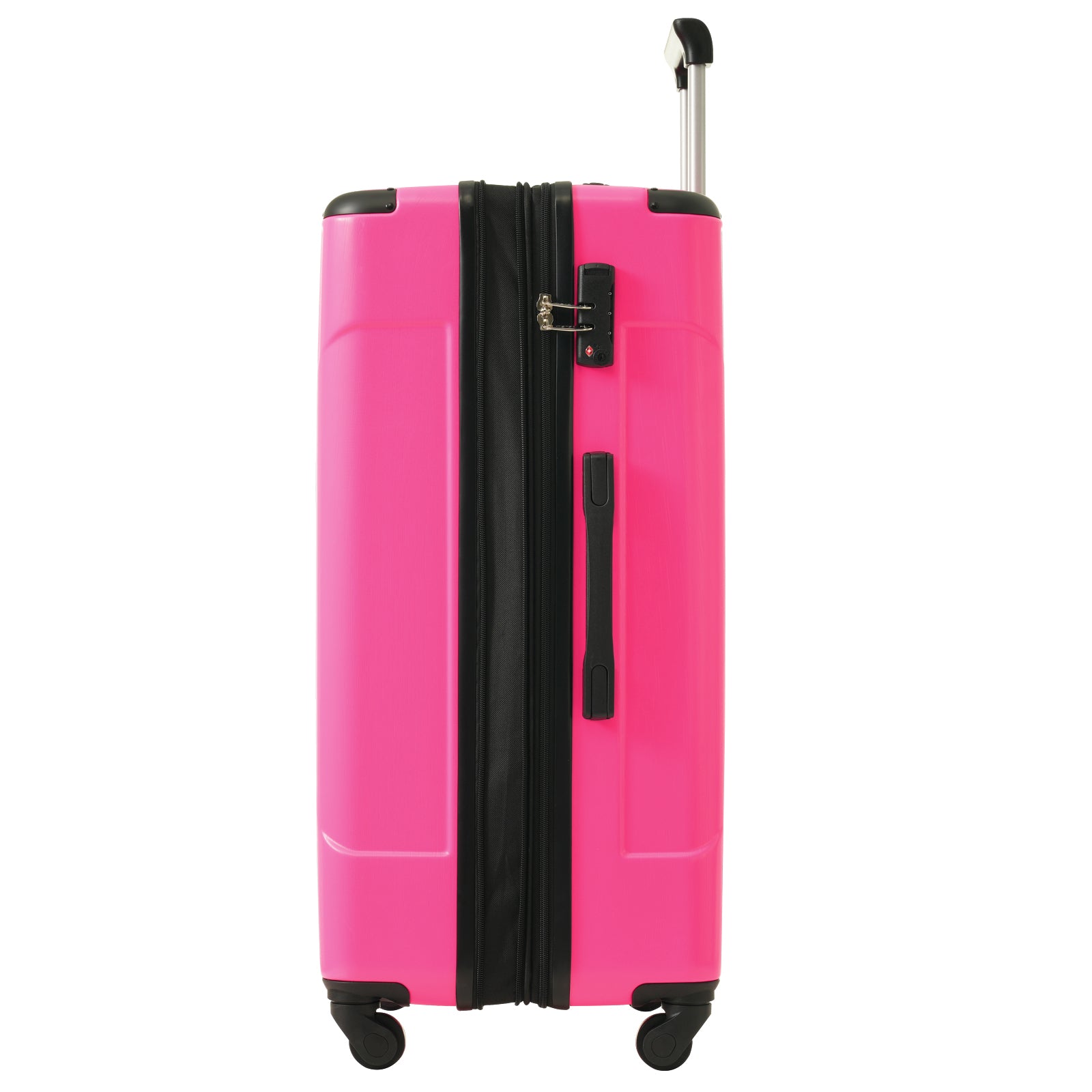 Hardshell Luggage Sets 3 Pcs Spinner Suitcase With Tsa Lock Lightweight 20''24''28'' Rose Red Abs