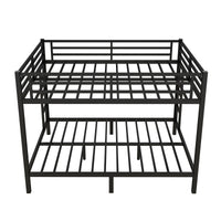 Metal Queen Over Queen Bunk Bed For Teens And Adults,Space Saving Noise Reduced No Box Spring Needed, Black Black Metal