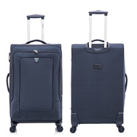 Four Piece Fabric Luggage Set, Expandable Suitcase For Travel, School And Business Trip 20 24 28 32In Blue Fabric