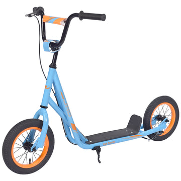 Youth Scooter Kick Scooter For Kids 6 With Adjustable Handlebar, 12 Inch Inflatable Wheels ,Widened Non Slip Footboard Cycling Blue Garden & Outdoor Steel