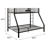 Sandy Black Twin Xl Queen Bunk Bed With Built In Ladder Black Contemporary Metal