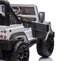 Licensed 2015 Land Rover Defender 90,24V Kids Ride On Xxl Car W Parents Control,2Wd,Four Wheel Suspension,Bluetooth,Mp3,Music,Power Display,Led Lights,Speeds 1.86 3.11Mph For Kids 3 7. White Polypropylene