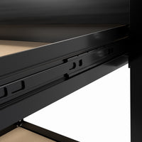 63" Tools Cabinet Working Tables Workbench Tool Storage Workshop Table With Drawers And Pegboard Black Steel