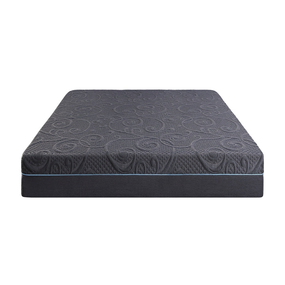 11 Inch Queen Size Bed Mattress Gel Infused Memory Foam Hybrid Mattress, Dark Gray, Mattress In A Box Dark Gray Bedroom Foam Spring Queen