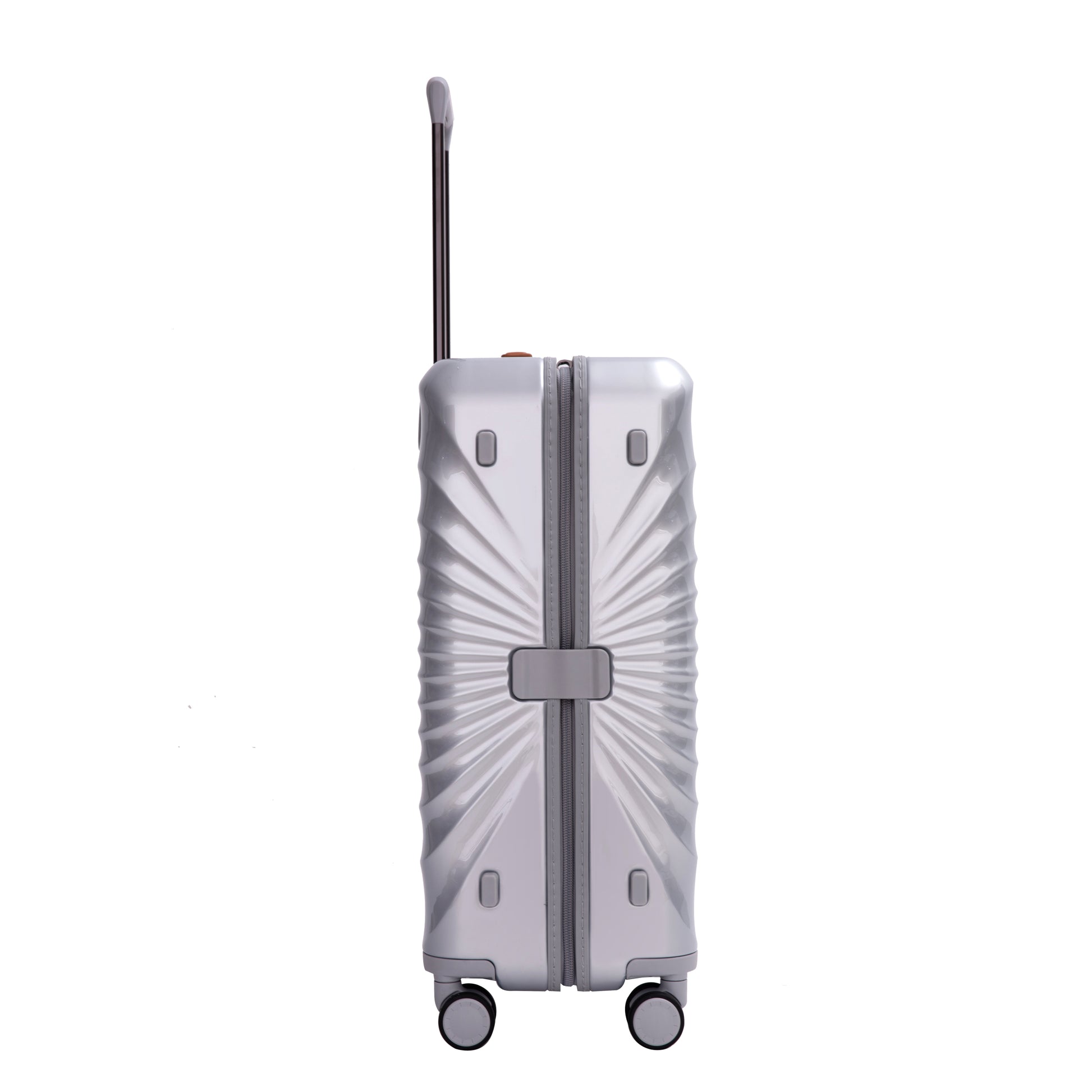 28" Luggage Lightweight Suitcase Tsa Lock Usb Port Luggage Wheel Lock Artificial Leathertop Handle Spinner Wheels Silver Silver Abs Pc