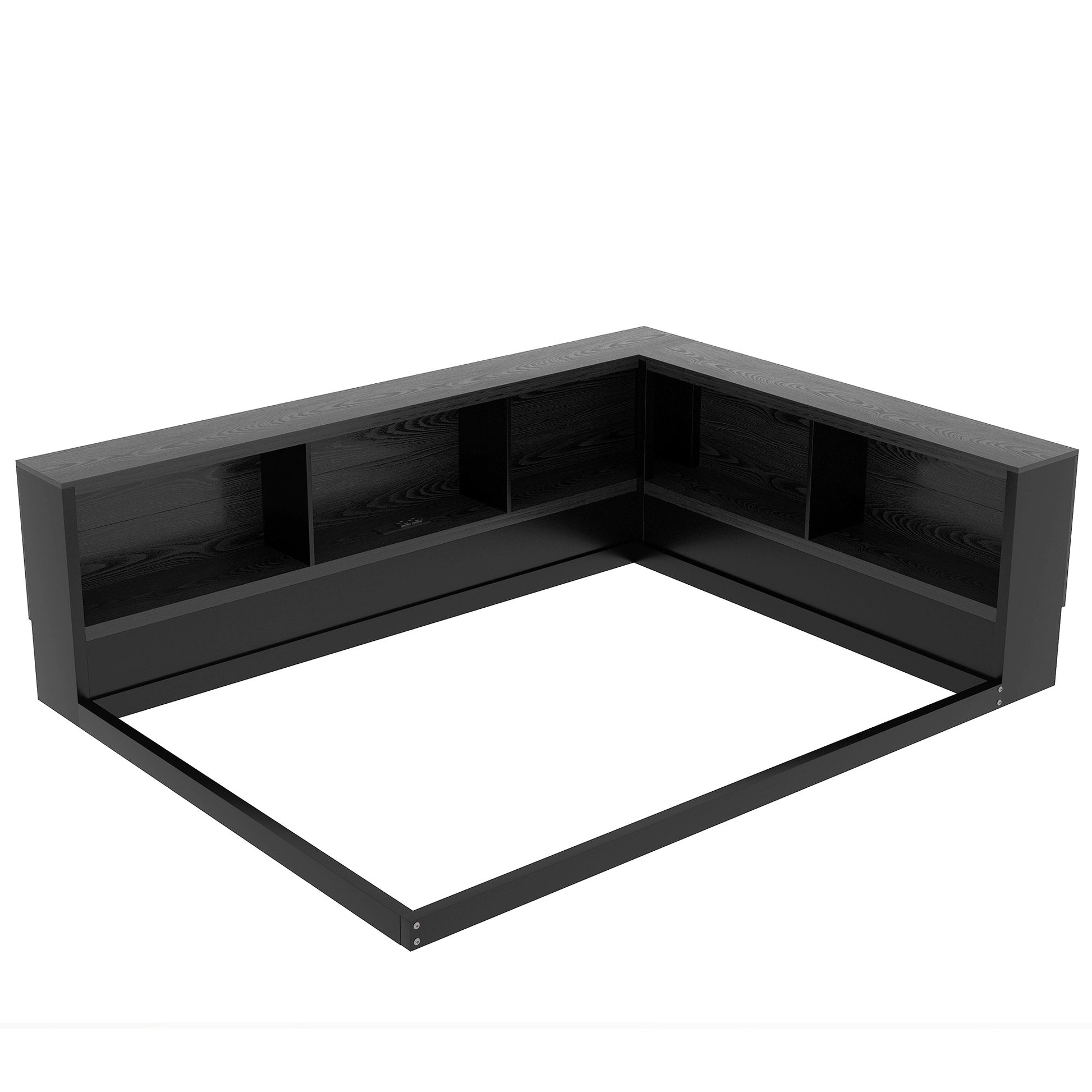 Metal Full Size Daybed With Storage Cabinets And Usb Ports, Black Full Black Metal