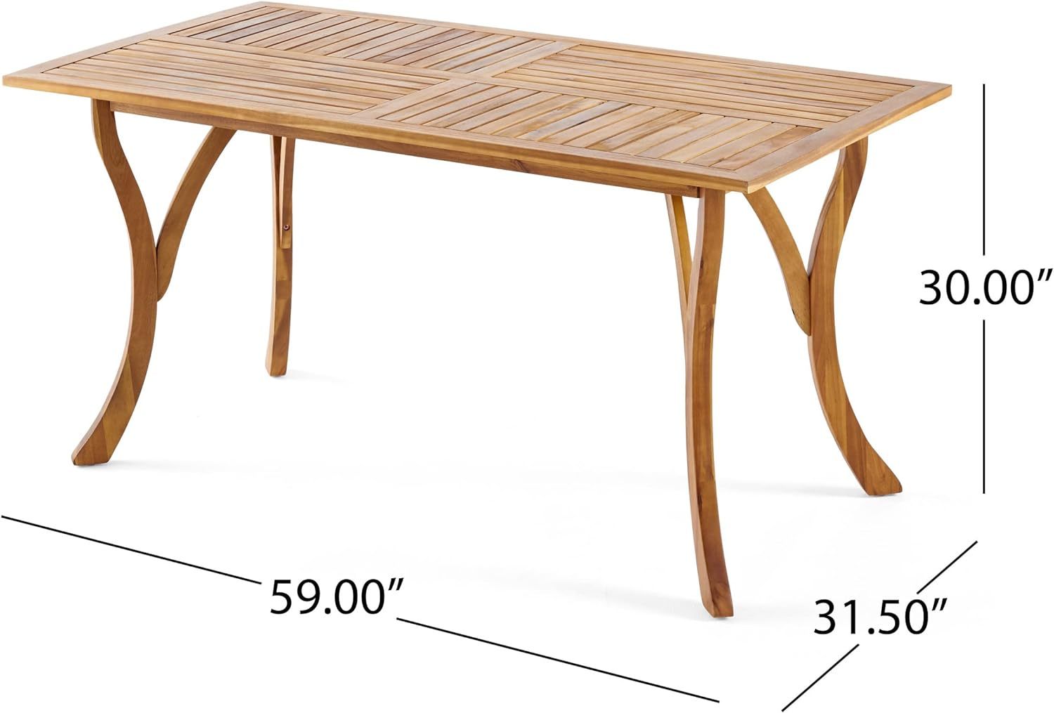 Hermosa 59" Rectangular Wood Table Teak Acacia Wood