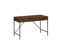 "47"" Writing Desk With 3Drawers" Robust Walnut Office Desk With Metal Frame Sleek Computer Desk With Drawers, Heavy Duty Workstation For Home And Office, Industrial Design With Large Storage Walnut Solid Wood