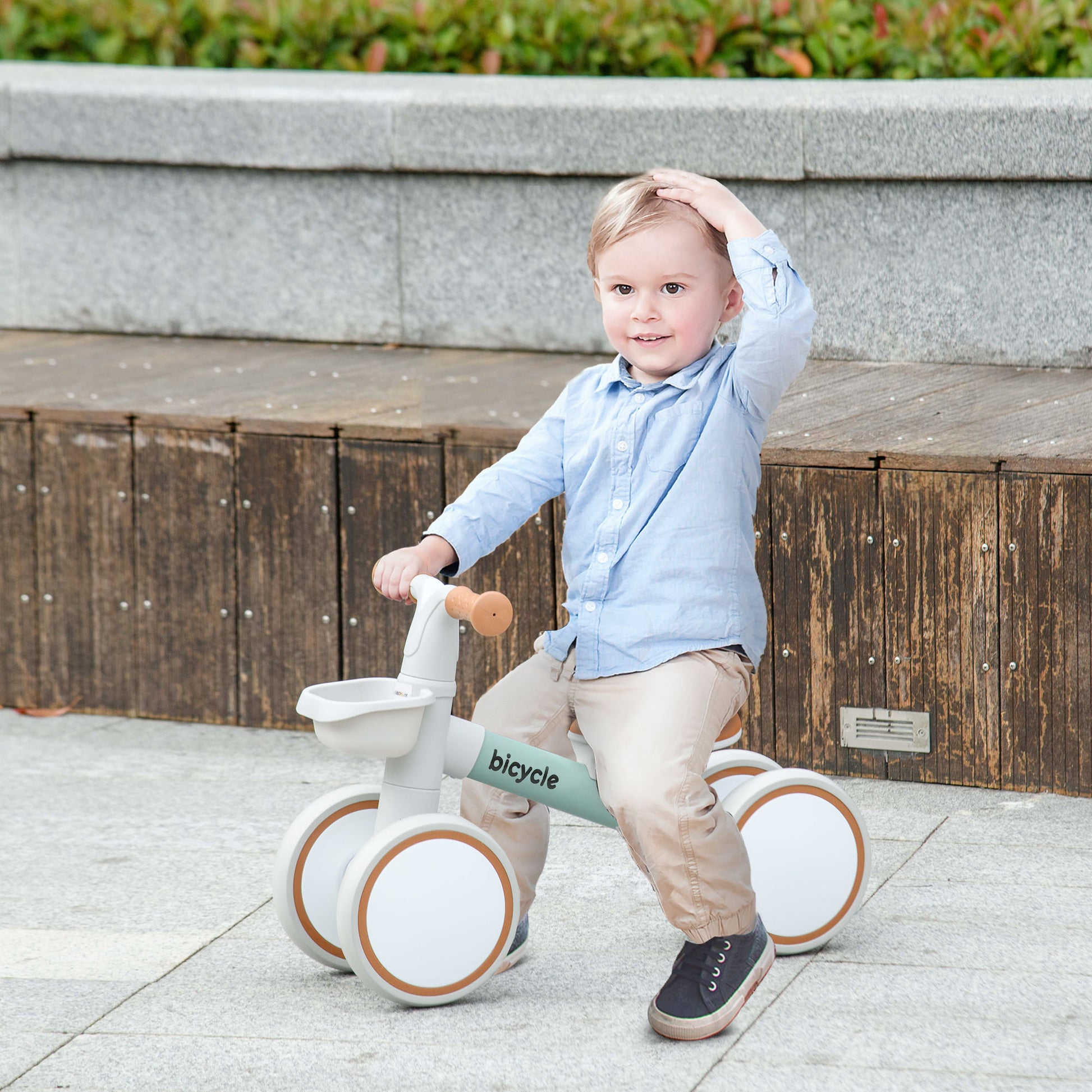 Qaba Balance Bike For Toddlers 1 3 Years, Baby Balance Bike With Adjustable Seat, Silent Wheels, No Pedal Bike For Boys And Girls, Green Green Aluminum