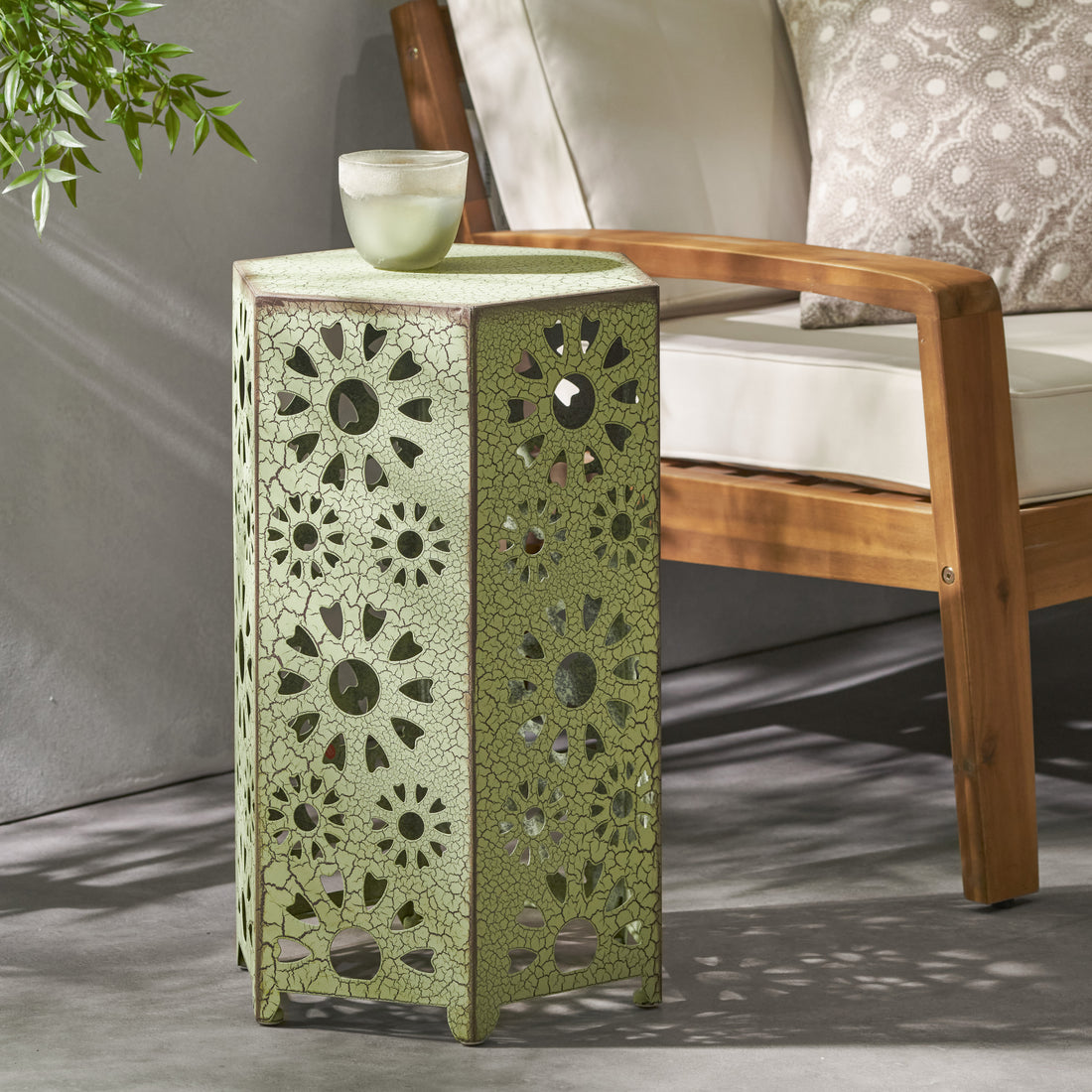 Eliana 14 Side Table Green Iron