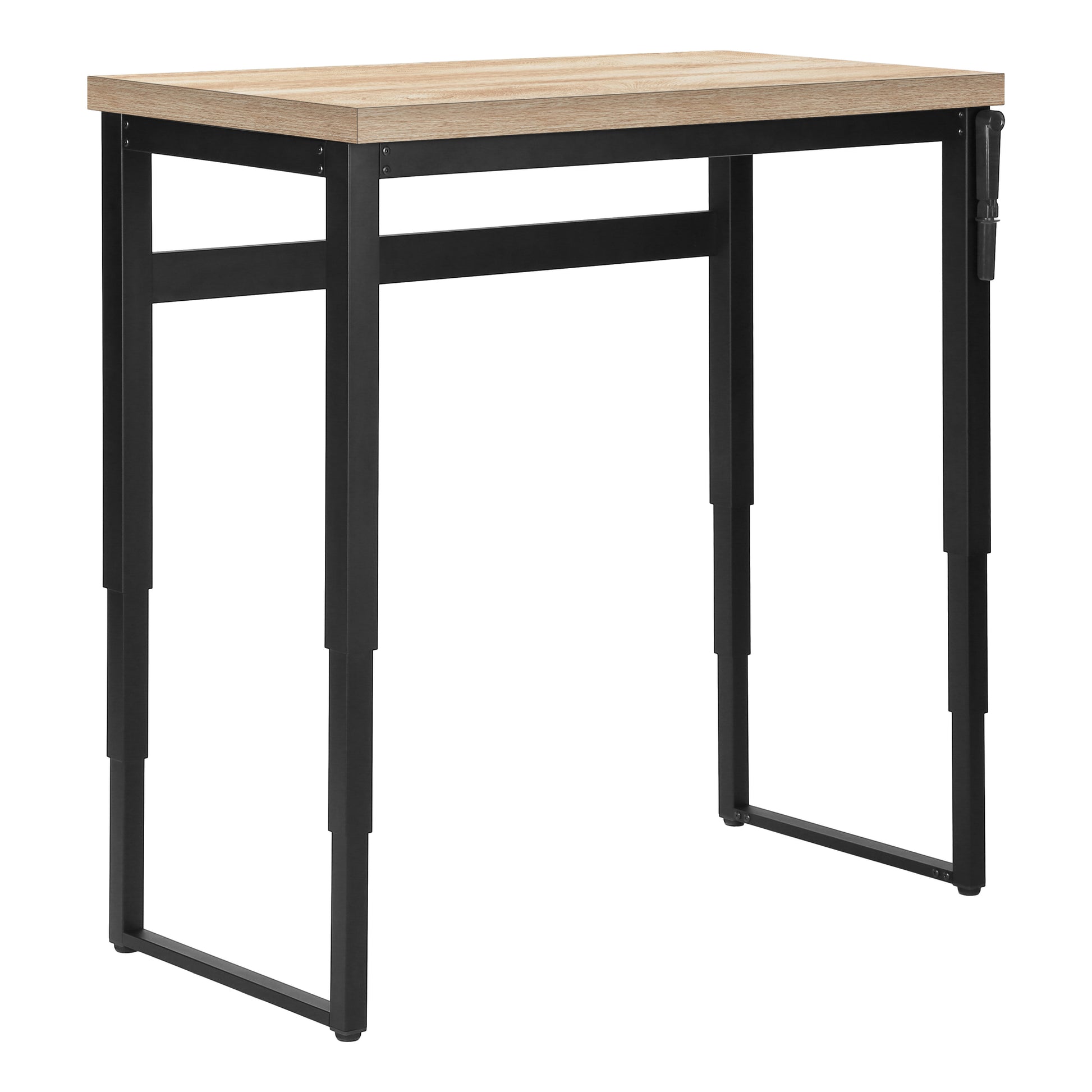 Computer Desk, Home Office, Standing, Adjustable, 48"L, Work, Laptop, Natural Laminate, Black Metal, Contemporary, Modern Natural Particle Board