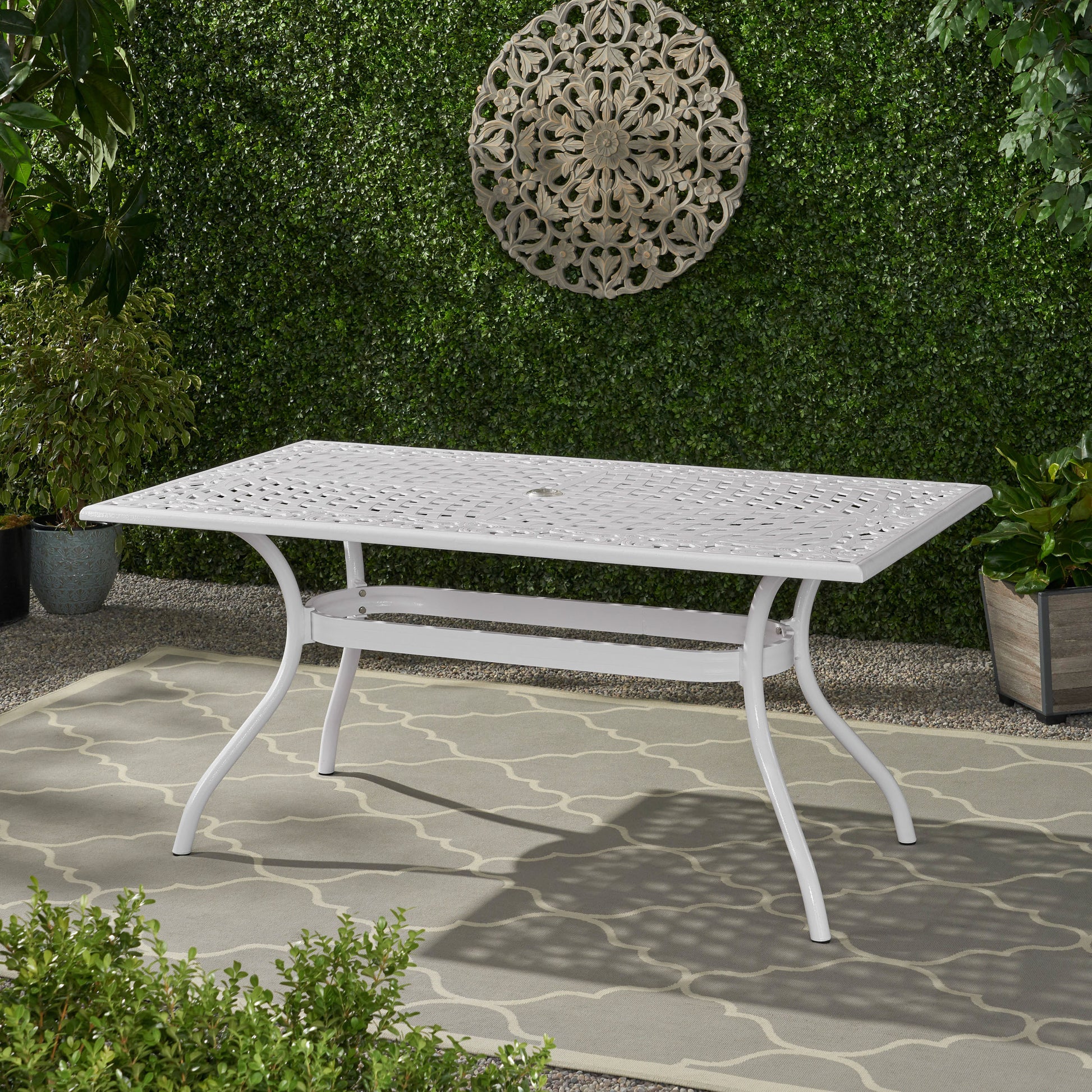 Phoenix Rectangle Table White Aluminium