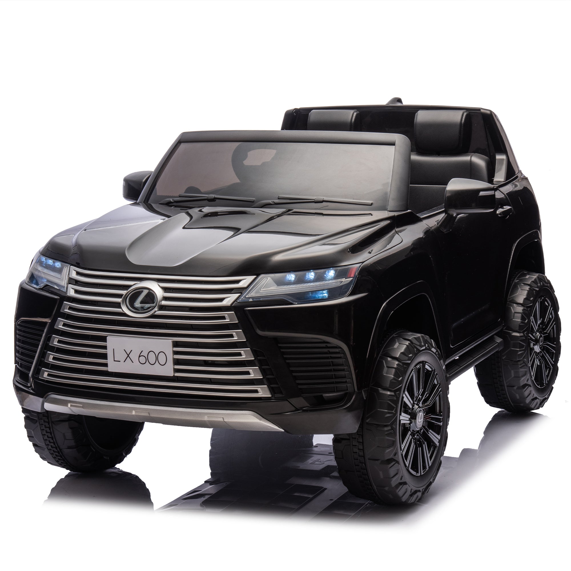 Licensed Lexus Lx600 24V Two Seater Xxl Kids Ride On Car W Parents Control,Seat Width 20 Inches,2Wd,Four Wheel Suspension,Bluetooth,Mp3,Music,Power Display,Speeds 1.86 3.11Mph For Kids. Black Polypropylene