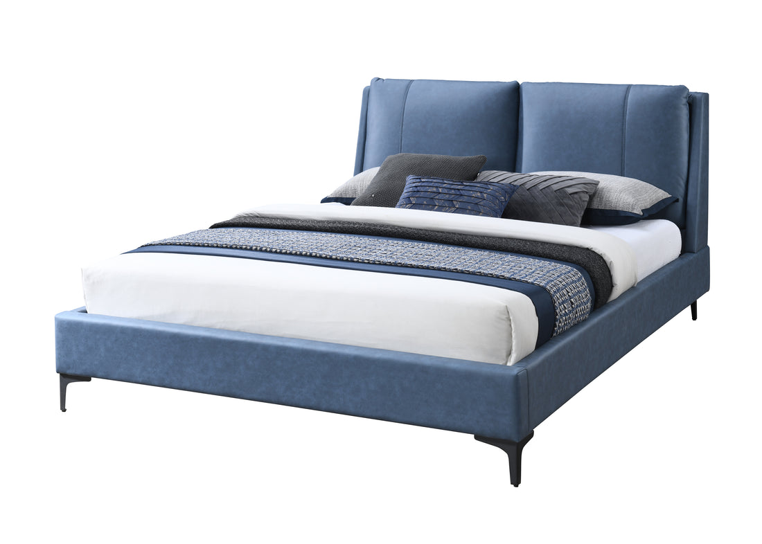 Upholstered Blue King Bed Blue Upholstered