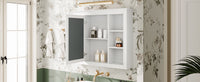 35'' X 27.5'' Medicine Cabinet, Wall Mounted Bathroom Storage Cabinet, Modern Bathroom Wall Cabinet With Mirror, Mirror Cabinet With 6 Open Shelves Not Include Bathroom Vanity White 1 5 Mirror