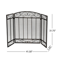 Fire Screen Black Gold Iron
