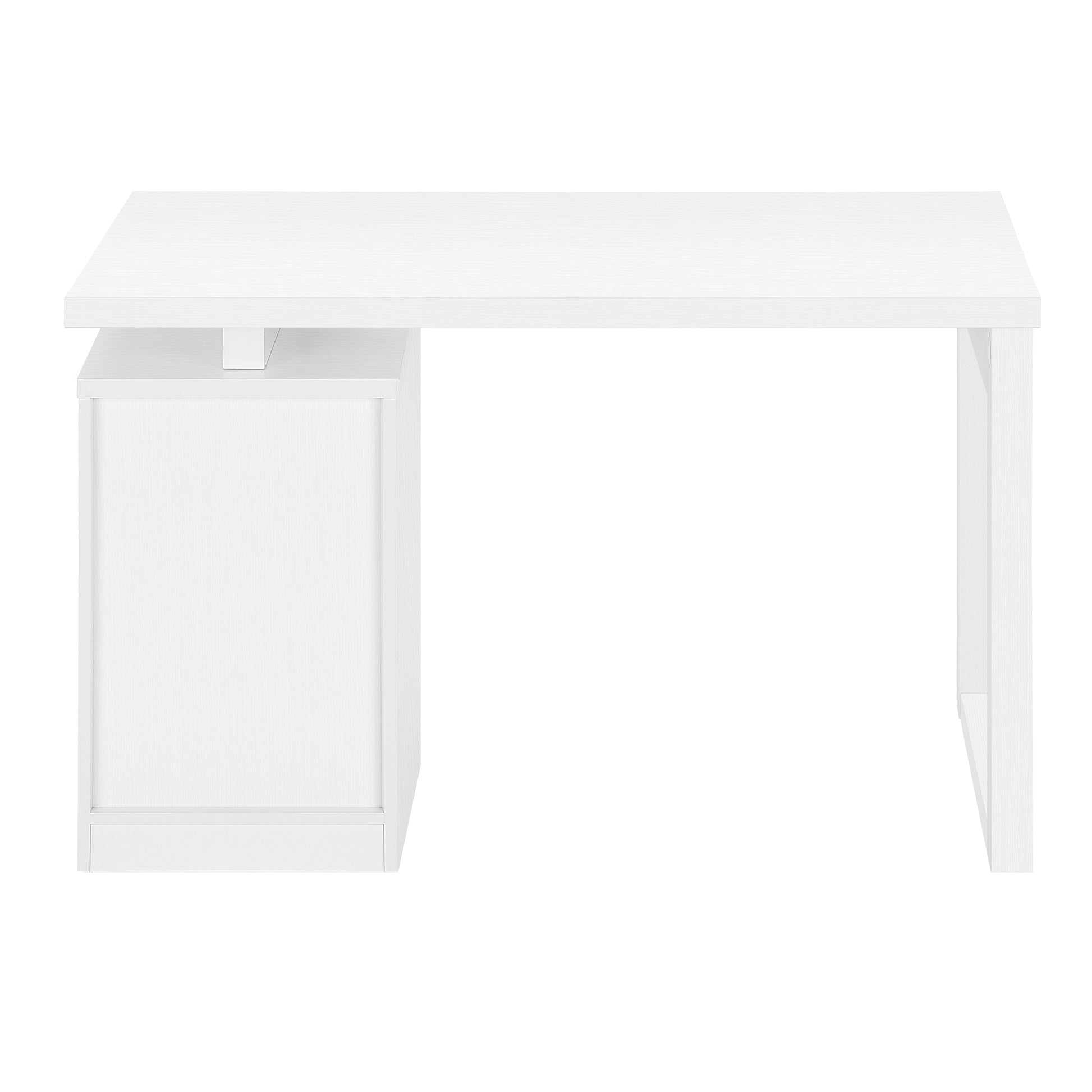 Computer Desk, Home Office, Laptop, Left, Right Set Up, Storage Drawers, 48"L, Work, White Laminate, Contemporary, Modern White Particle Board