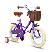 A12116 Ecarpat Kids'Bike Girls Bike 12 Inch Wheels,1 Speed Child Bicycles For 2 3 Years,With Removable Training Wheels Baby Toys,Front V Brake,Rear Holding Brake Purple Steel