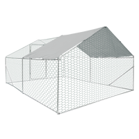 Xpt034 Outdoor Chicken Coop Metal Big Space 13*10*6Ft Silver Grey Metal