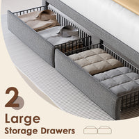 Bed 778Full Lg Clb Full Light Gray Wood Fabric