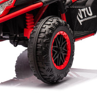 24V Two Seater Kids Ride On Utv W Parents Control,20In Seat Width,400W Super High Power,Four Wheel Suspension,Bluetooth,Mp3,Usb,Led Light,Horn,Rear Storage Space,Speeds 3.73 4.97Mph For Kids Aged 3 . Red 100 149 Lbs Polypropylene