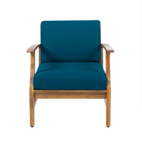 Perla Club Chairs Set Of 2, Blue Blue Acacia Wood