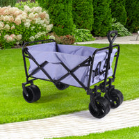 100L Collapsible Folding Beach Wagon Cart With 220Lbs Large Capacity, Wagons Carts Heavy Duty Foldable With Big Wheels For Sand, Garden, Camping Purple Garden & Outdoor Metal Waterproof Fabric