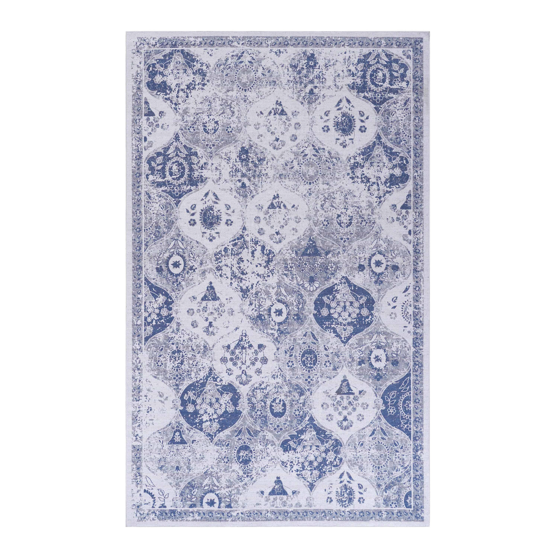 9X12 Area Rugs For Living Room, Washable Rug, Low Pile, Non Slip, Non Shedding, Foldable, Kid&Pet Friendly, Area Rugs For Living Room, Bedroom, Dining Room Rug, Blue 9X12 Area Rug Blue, 9'X12' Blue Chenille Polyester