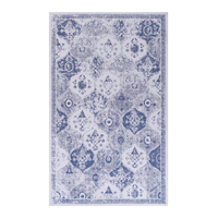 4X6 Area Rugs, Washable Rug, Low Pile, Non Slip, Non Shedding, Foldable, Kid & Pet Friendly Area Rugs For Living Room, Bedroom, Kitchen, Dining Room Rug, Blue Area Rug Blue, 4' X 6' Blue Chenille Polyester