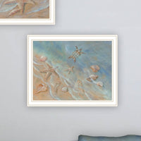 "Seashore Stars" Framed Wall Art For Living Room, Wall Art Print For Home Decor, Bedroom Wall Art By Bluebird Barn Multicolor Wood Paper